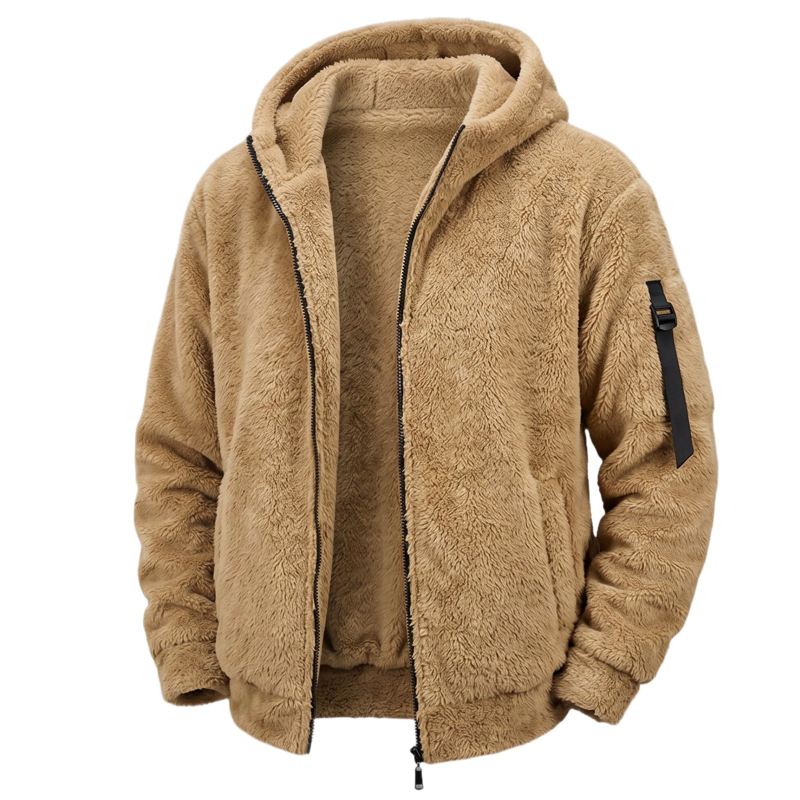Sherpa Fleece Zip-Up Hooded Jacket