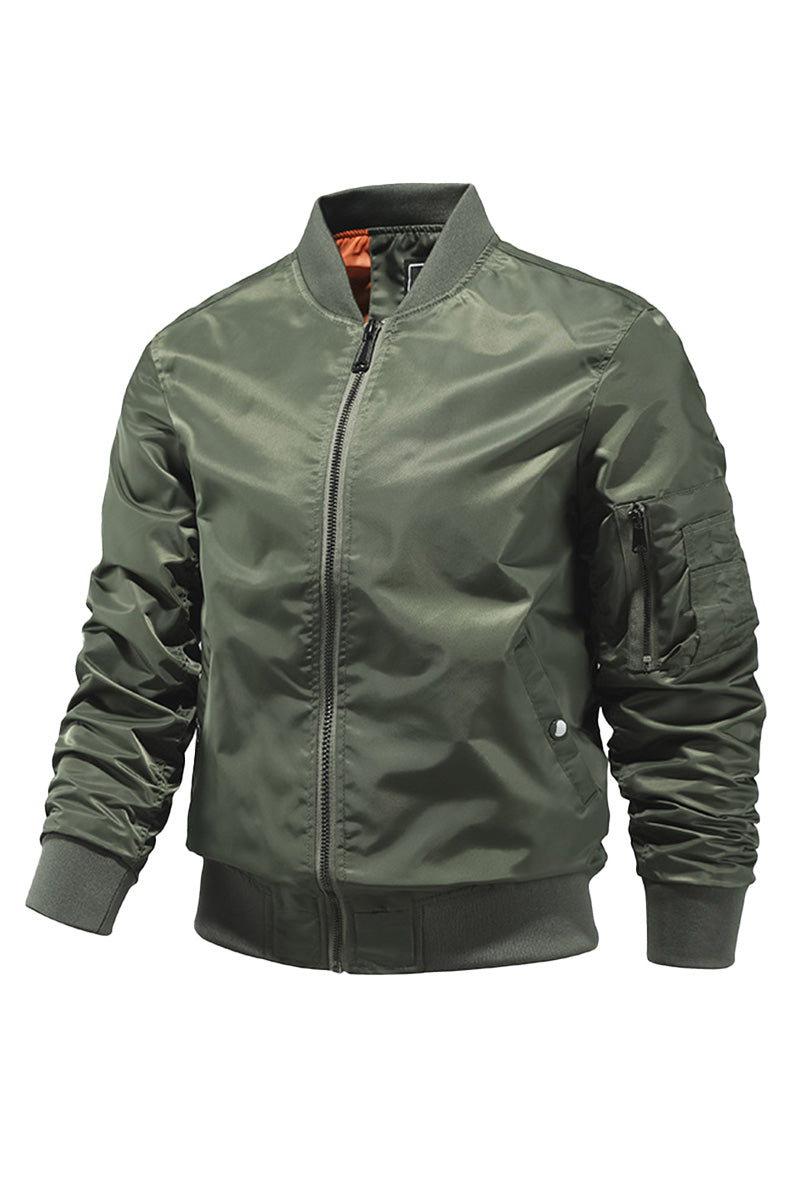 Soul Star Men's Lightweight Bomber Jacket – Casual, Zip-Up, Stand-Up Collar – Available In Brown, Blue, Navy (S-2XL)