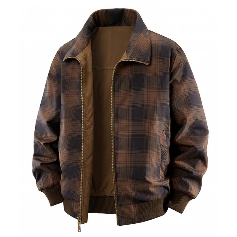100% Cotton Plaid Reversible Workwear Jacket