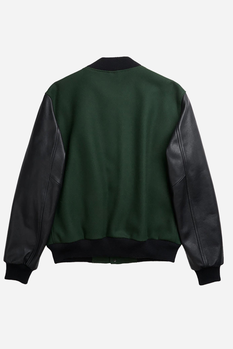 Partial Leather Varsity Jacket