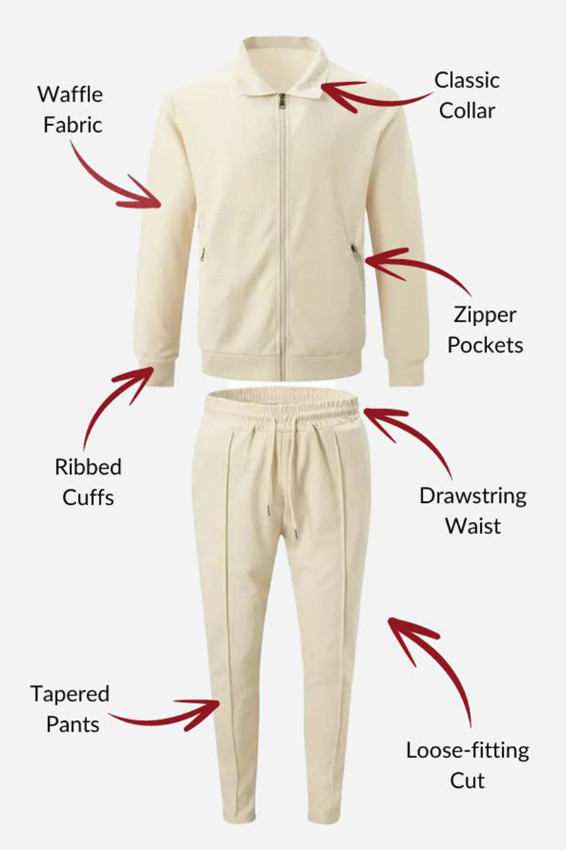 Waffle Fabric Athleisure Suit