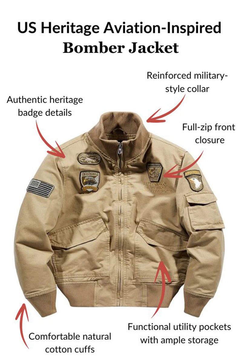 US Heritage Aviation-Inspired Bomber Jacket | Men's Jacket– Marcus