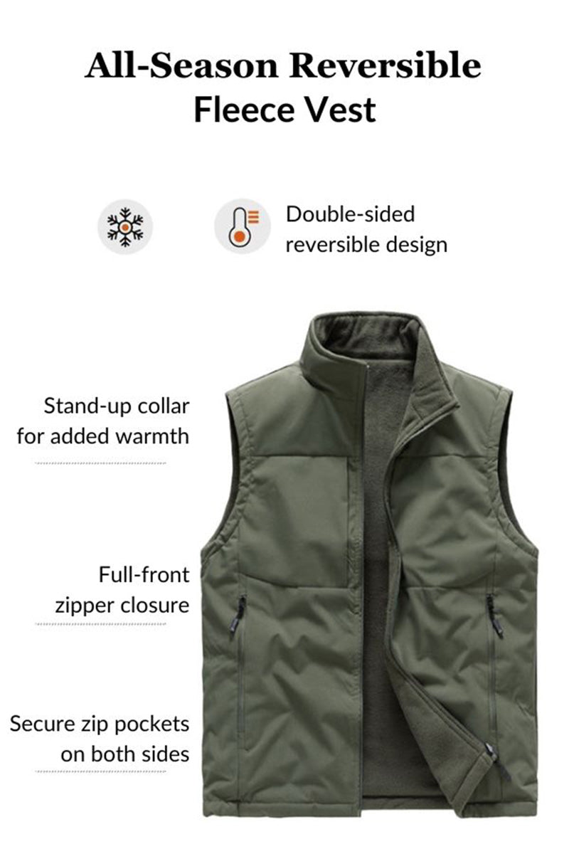 All-Season Reversible Fleece Vest