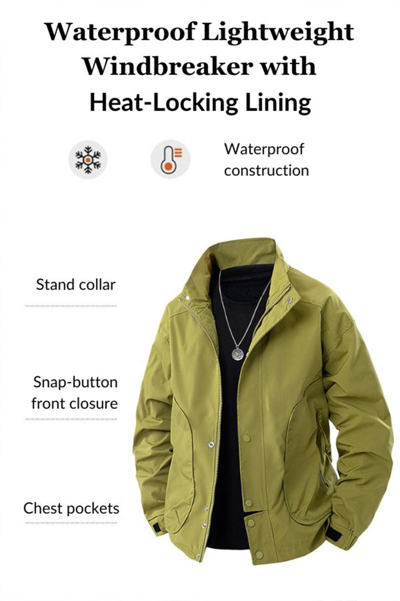 Waterproof Lightweight Windbreaker with Heat-Locking Lining