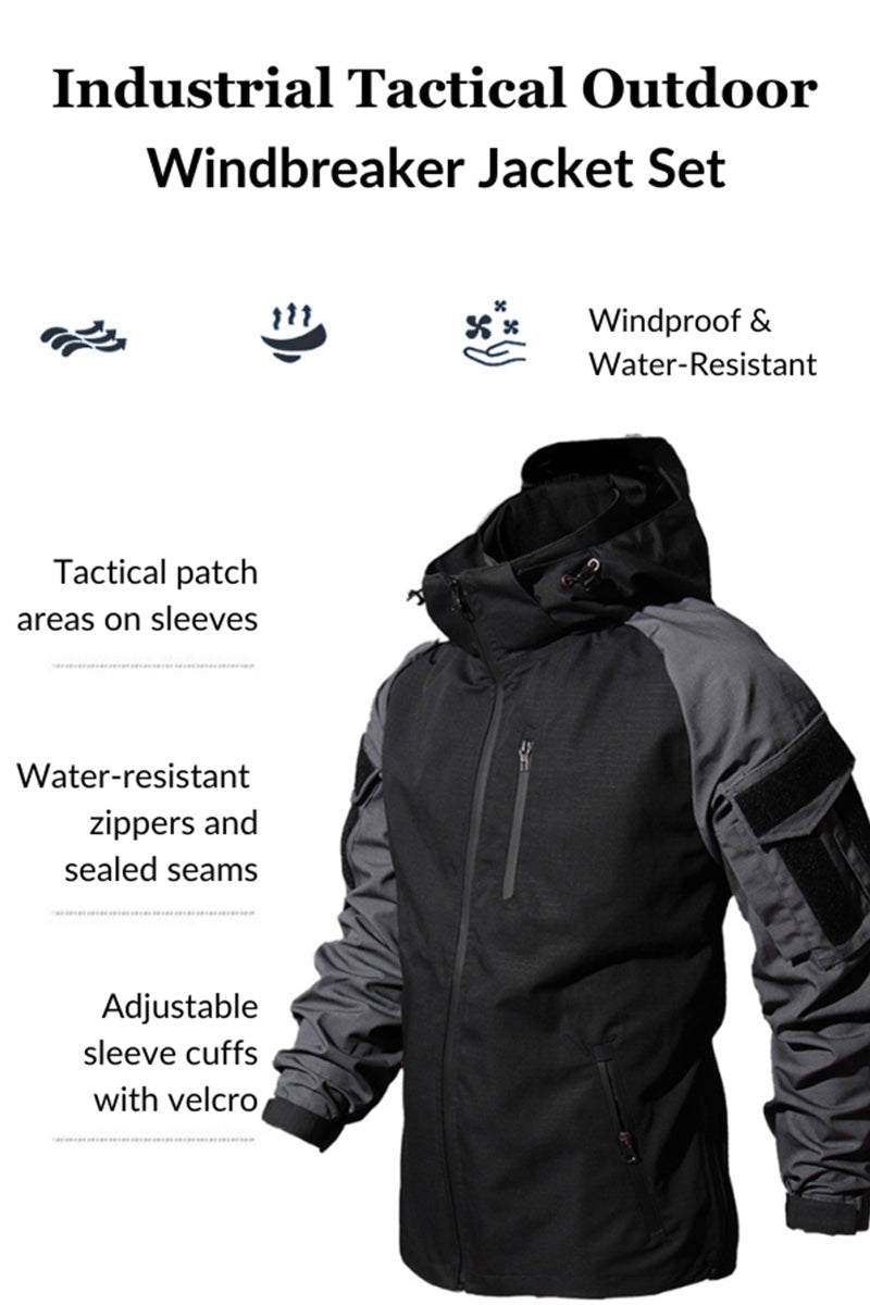 Industrial Tactical Outdoor Windbreaker Jacket Set
