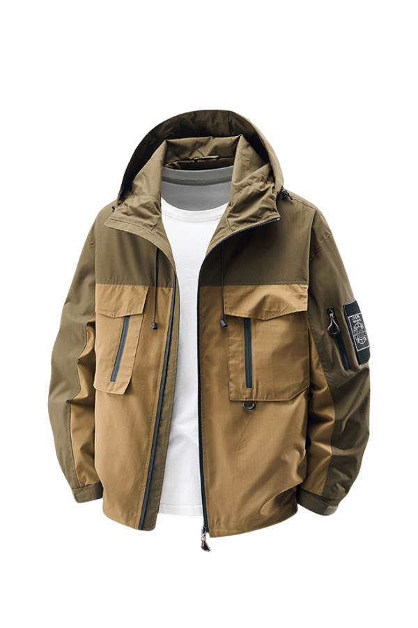 Hooded Outdoor Workwear Jacket with Mesh Lining