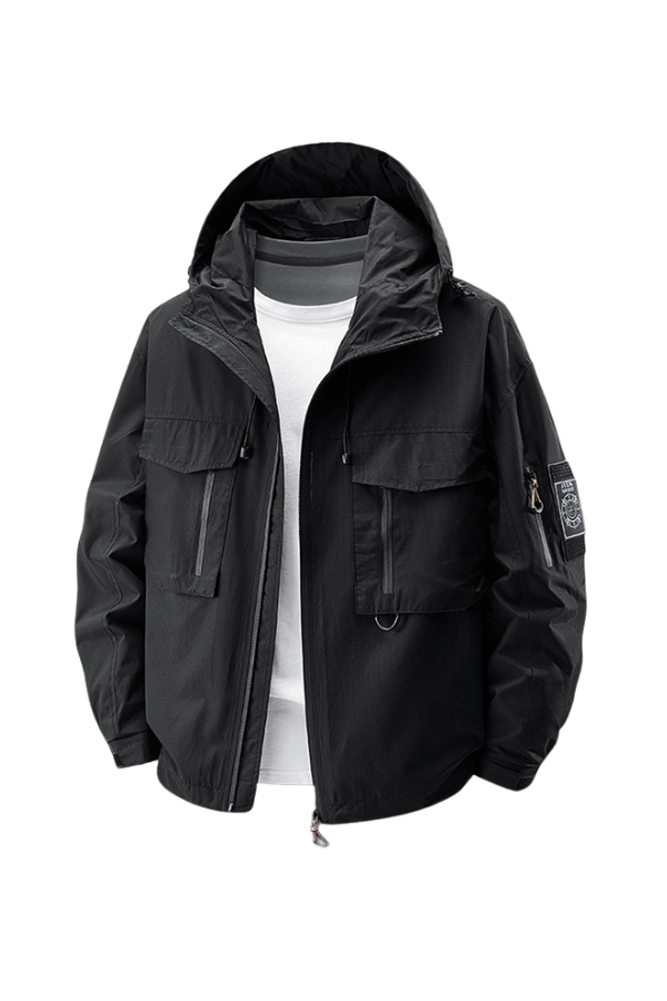 Hooded Outdoor Workwear Jacket with Mesh Lining