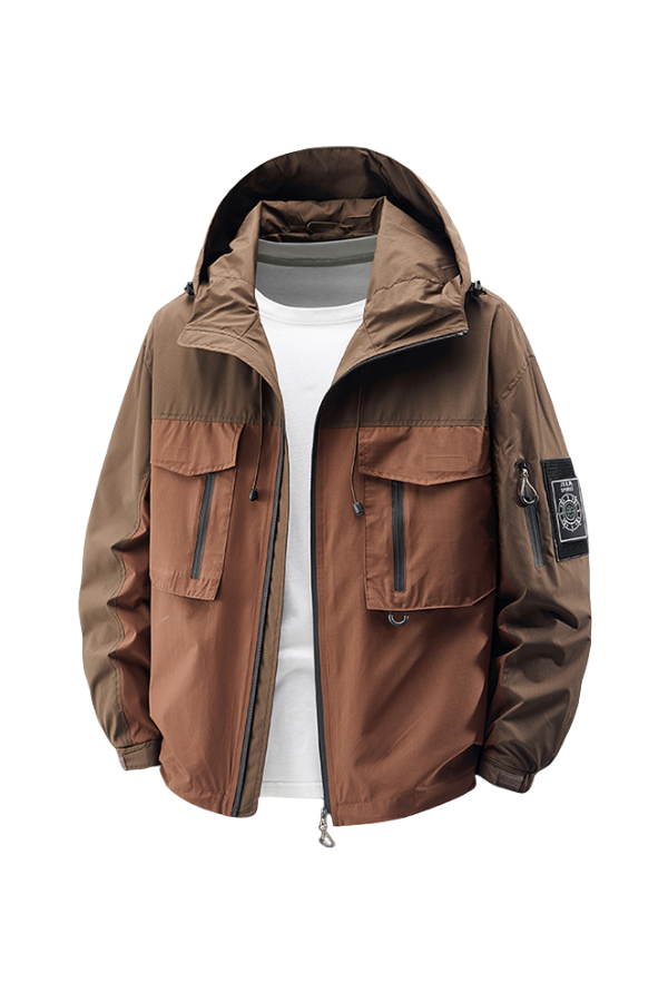 Hooded Outdoor Workwear Jacket with Mesh Lining