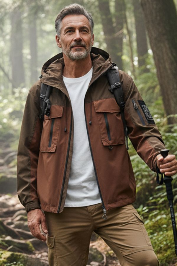 Hooded Outdoor Workwear Jacket with Mesh Lining