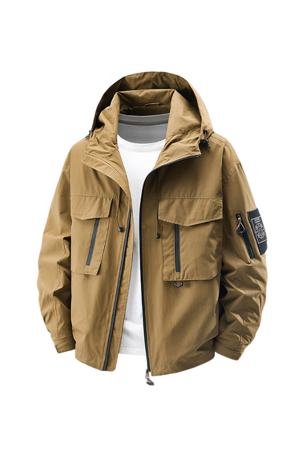 Hooded Outdoor Workwear Jacket with Mesh Lining