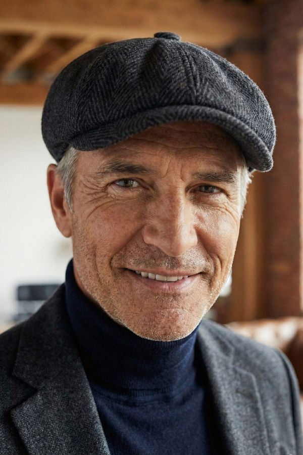 Classic Herringbone Newsboy Cap