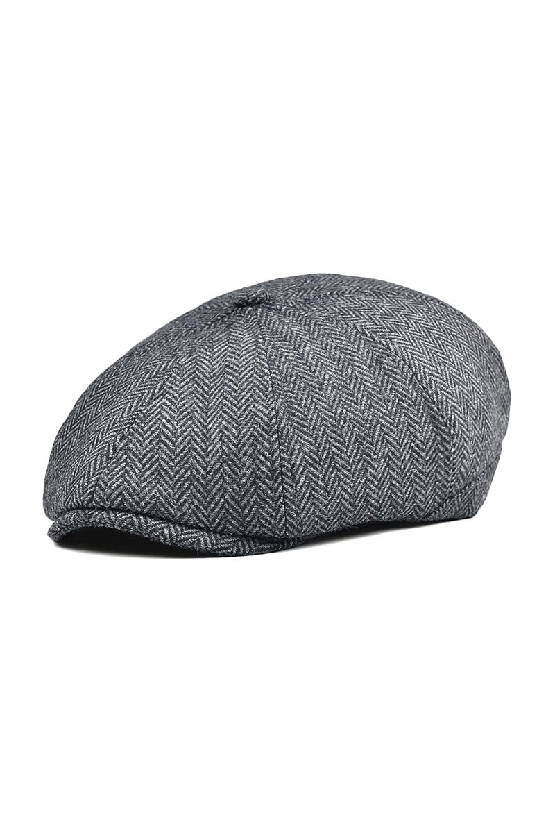 Classic Herringbone Newsboy Cap