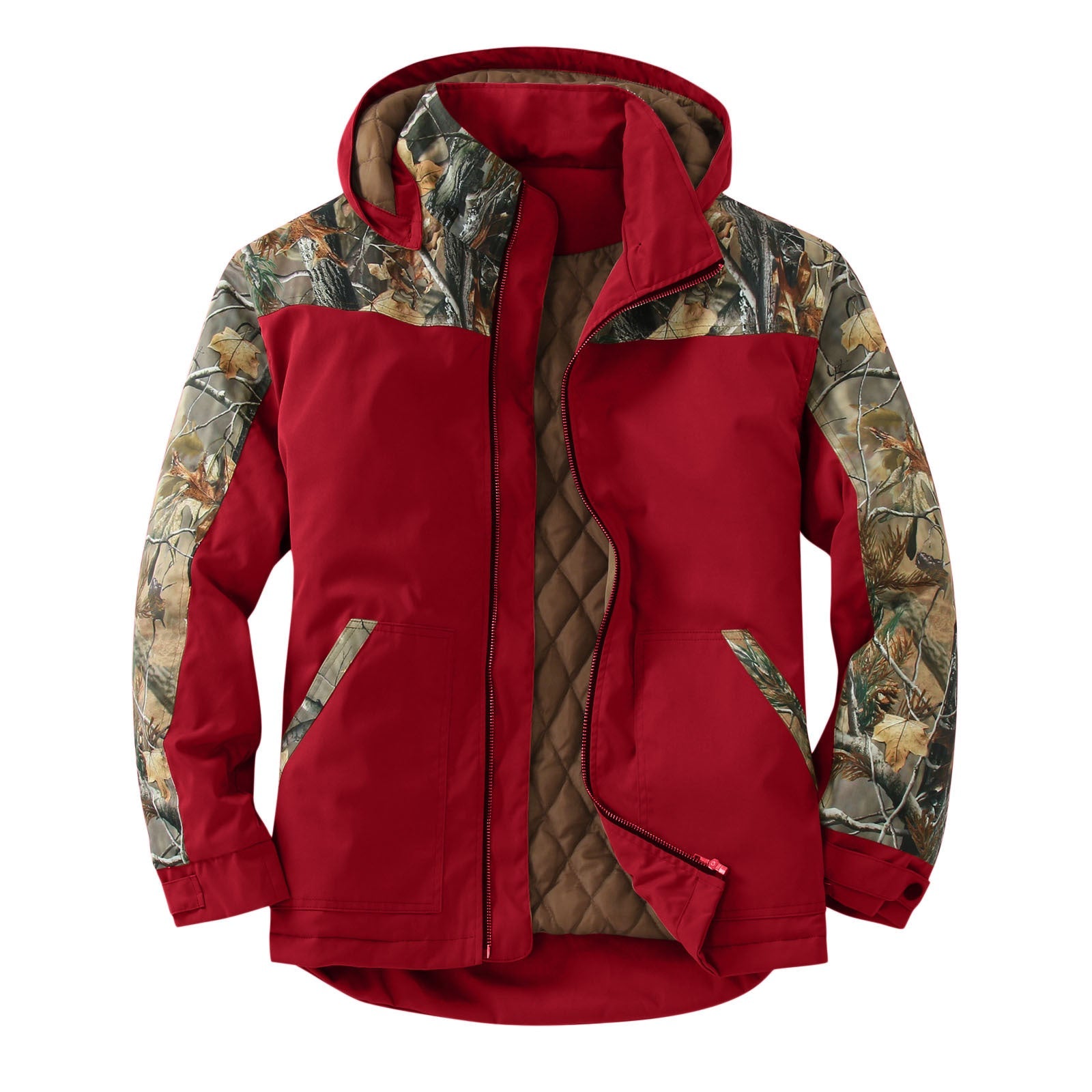 Colorblock Hooded Padded Jacket with Removable Hood