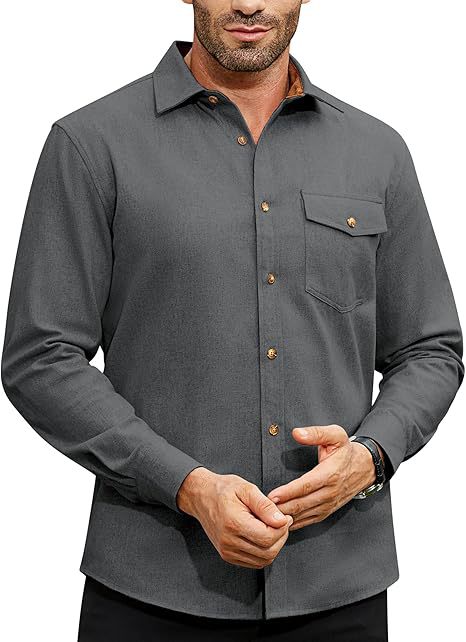 Long-Sleeve Solid Color Shirt with Classic Collar