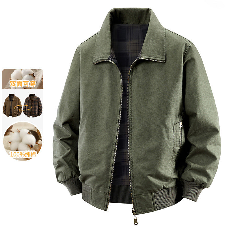 100% Cotton Plaid Reversible Workwear Jacket