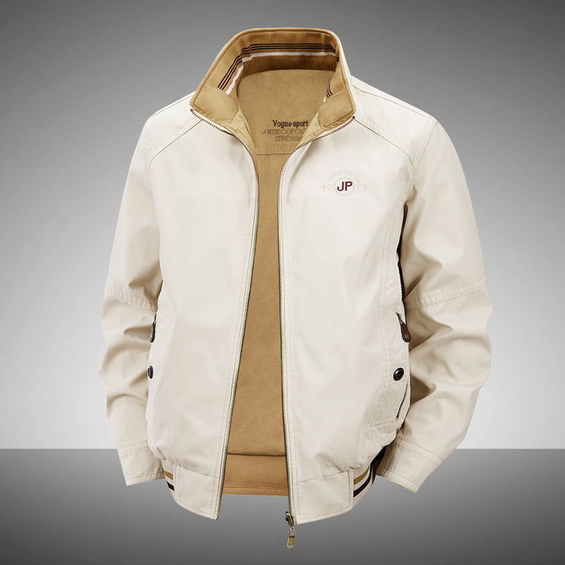 Cotton Reversible Stand Collar Jacket