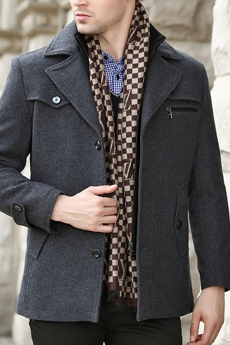 Wool Blend Classic Long Sleeve Coat