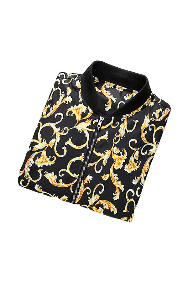 Gold Floral Bomber Jacket - Marcus Store