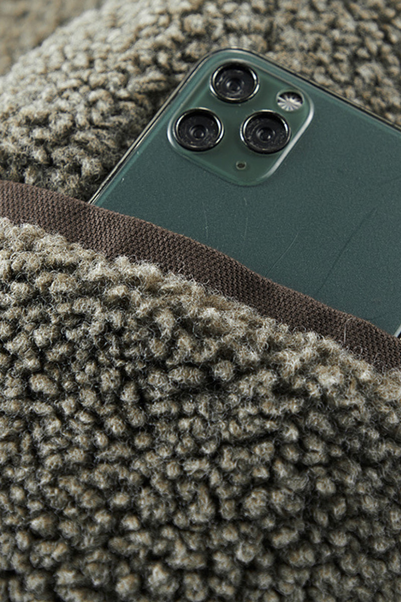 Relaxed Sherpa-Lined Hooded Utility Jacket